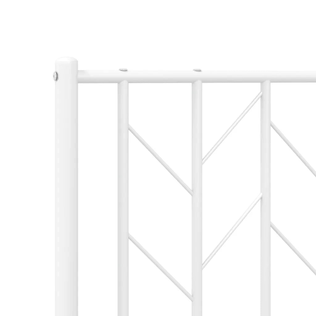 Giroletto con Testiera in Metallo Bianco 120x200 cm 374484