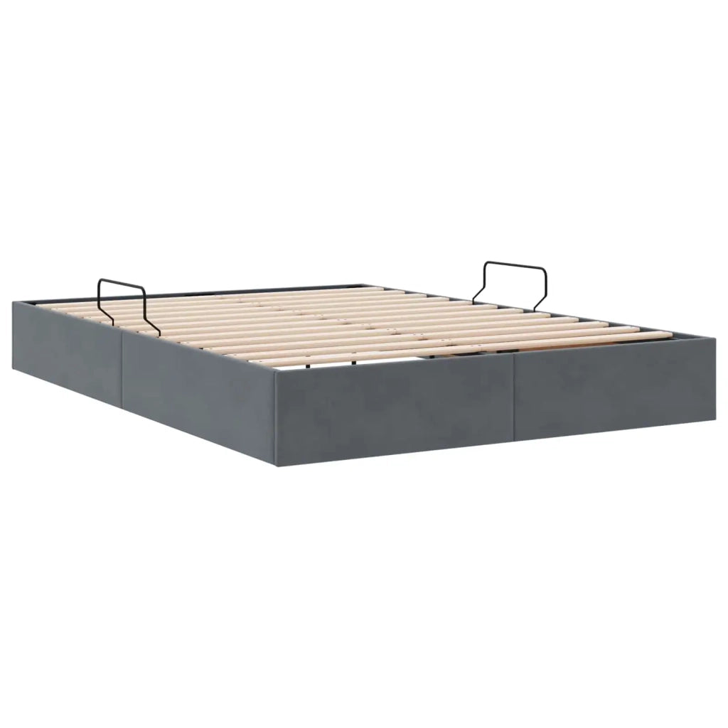 Letto ottomano Grigio Scuro 140 x 190 cm Velluto 3442881