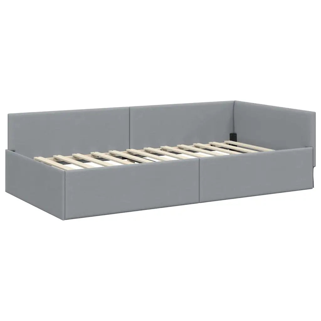 Cornice del letto ad angolo Grigio chiaro 90 cm x 200 cm 42016043