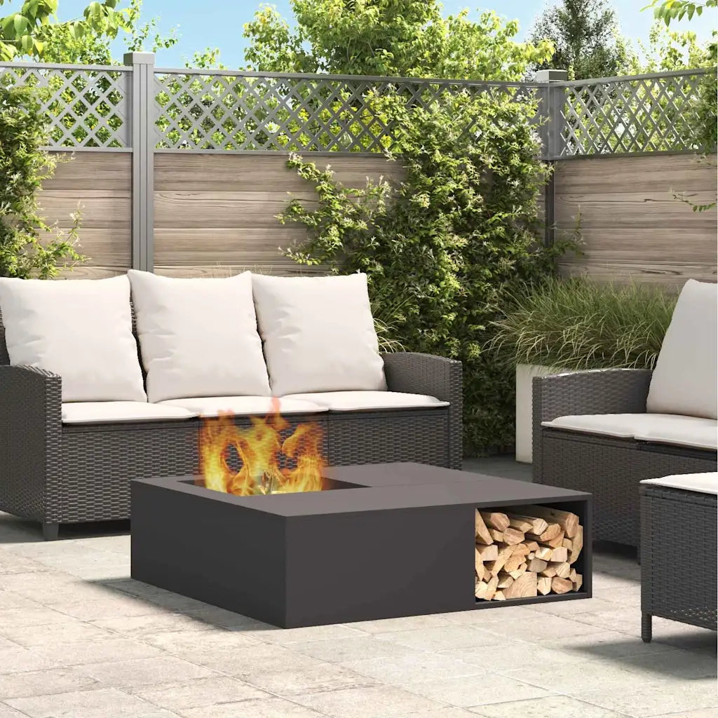 Focolare Nero 100 x 100 x 30 cm Acciaio CFW5935091