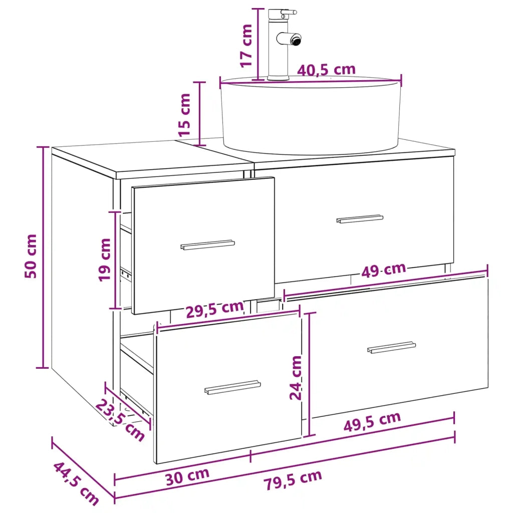 Set di mobili per il bagno 2 pz Bianco Legno ingegnerizzato 3403984