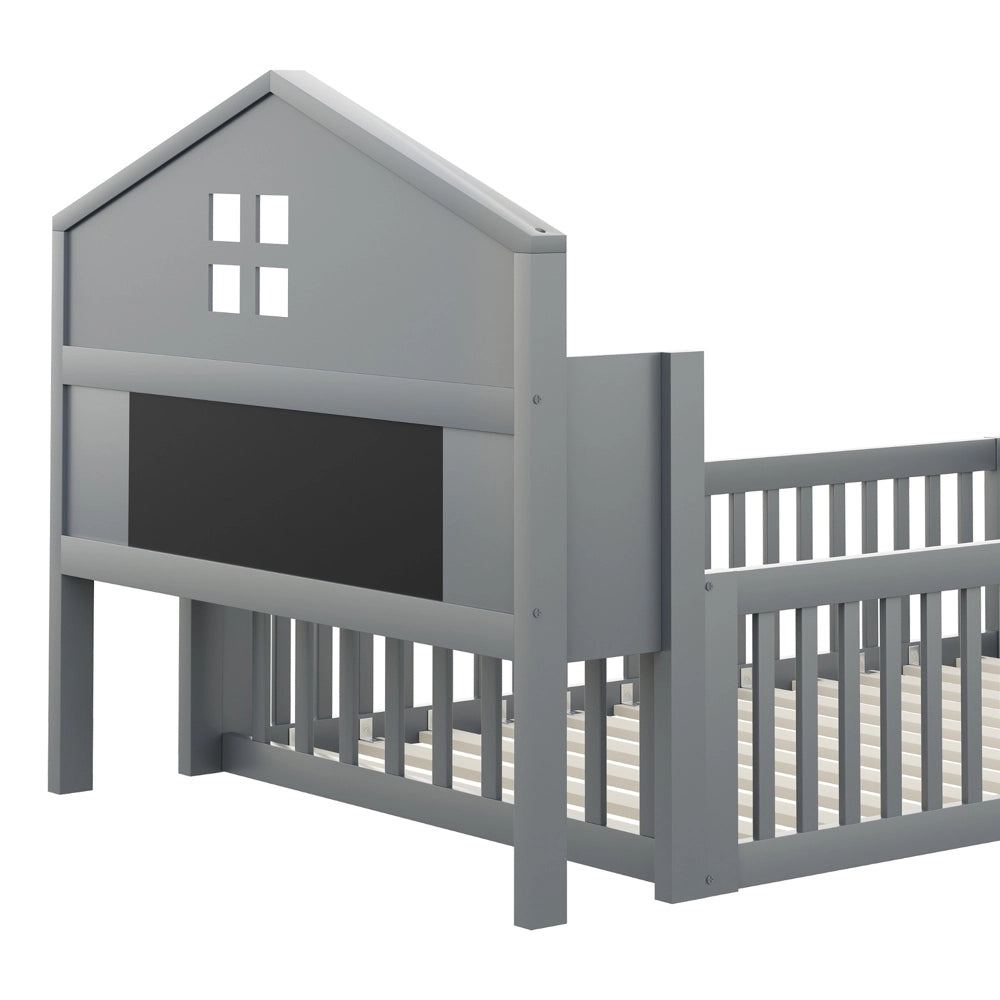 Letto bambini - Xylo - 90x200 cm contenitore grigio