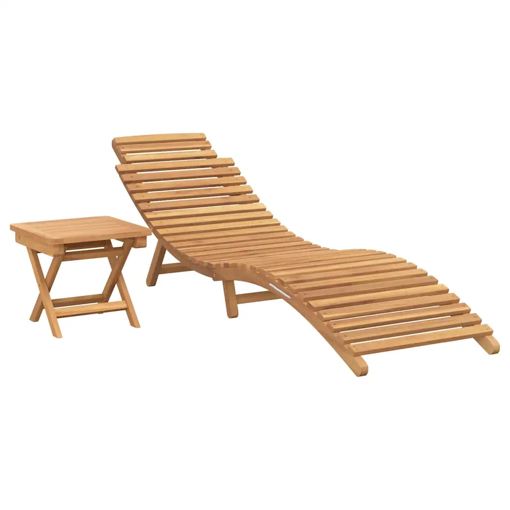 Lettino da sole 2 pcs Marrone Legno di teak solido 42008388