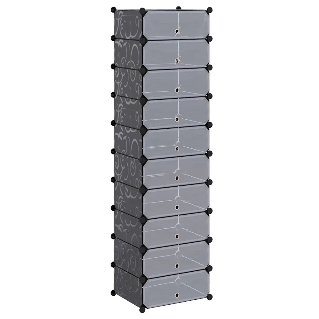 Scarpiera Modulare a 10 Scomparti Nera 244920