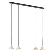 Lampada a sospensione Emibig ELIT barra nera oro 4xGX53