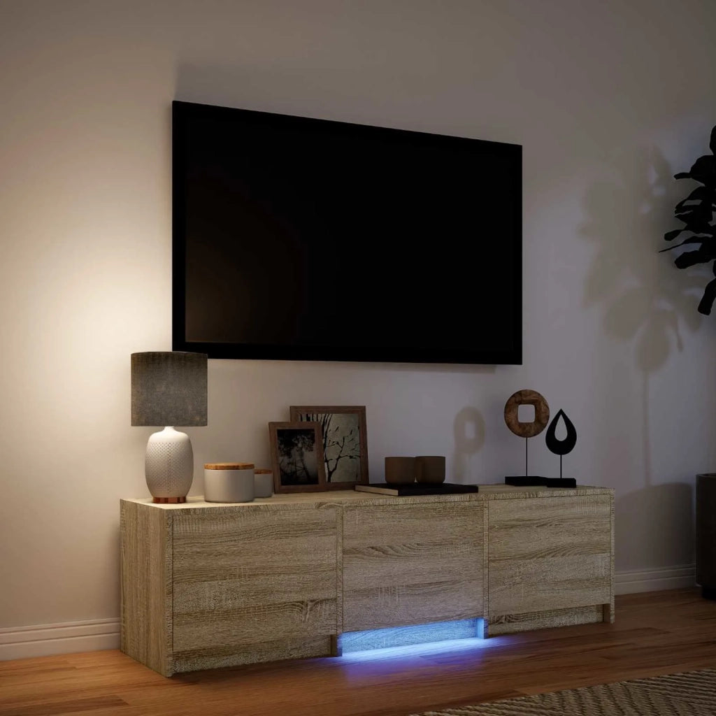 Mobile TV con LED-Credenza per TV Rovere Sonoma 140 x 34 x 40 cm