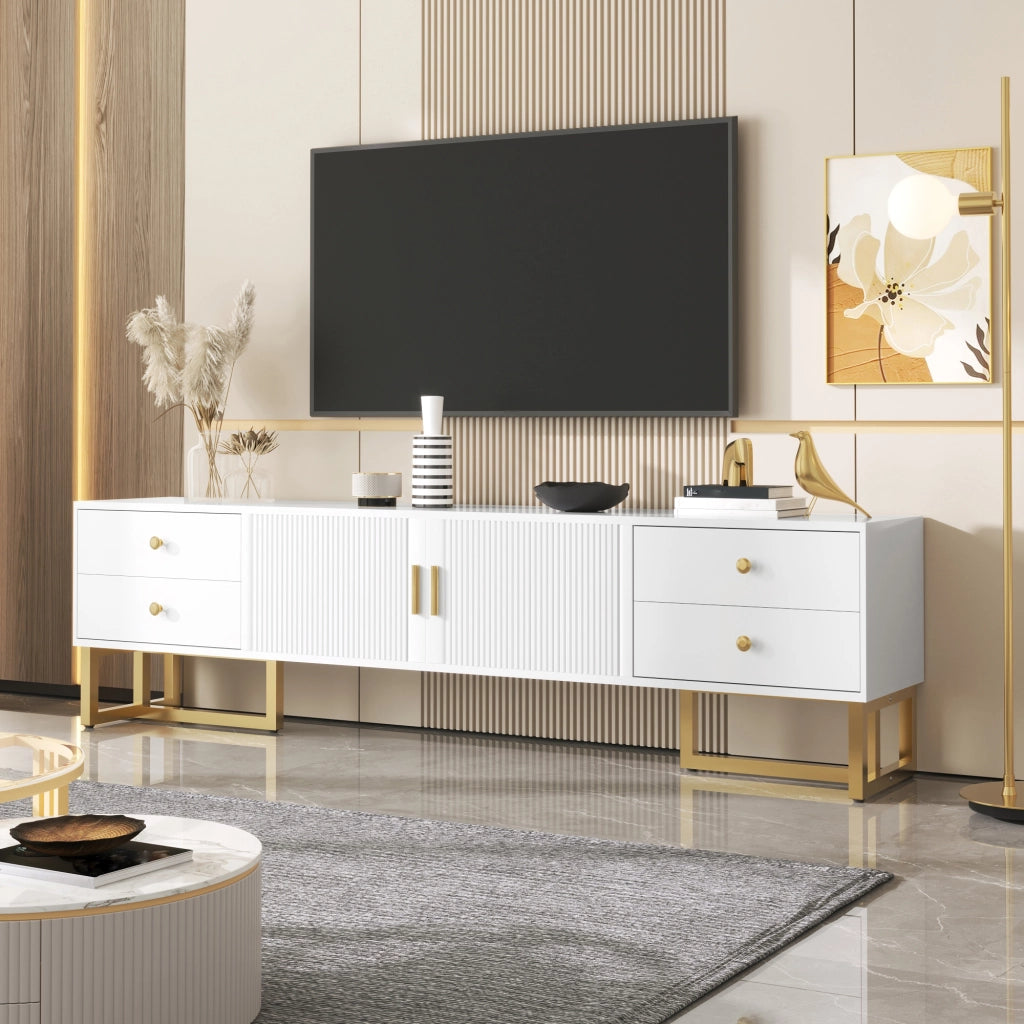 TV-Schrank bianco in MDF lunghezza 175 cm