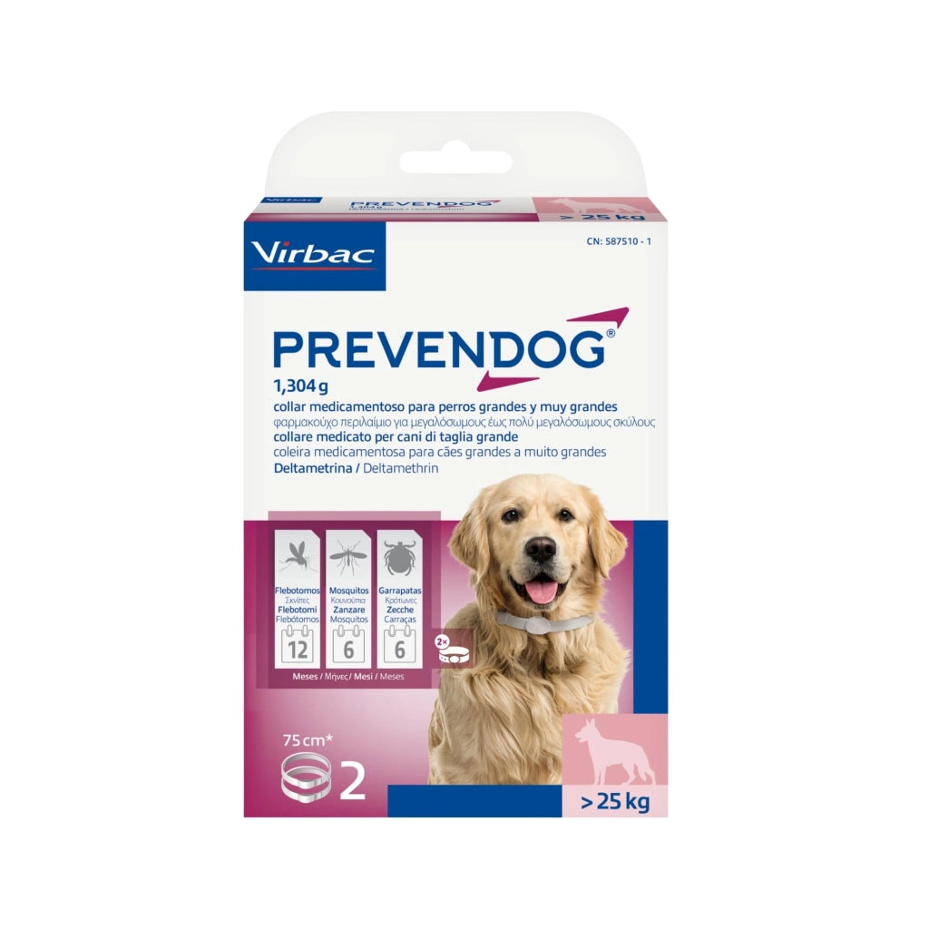 Collare Antiparassitario per Cani > (Scatola ) Virbac 2 Pezzi 25 kg 75 cm