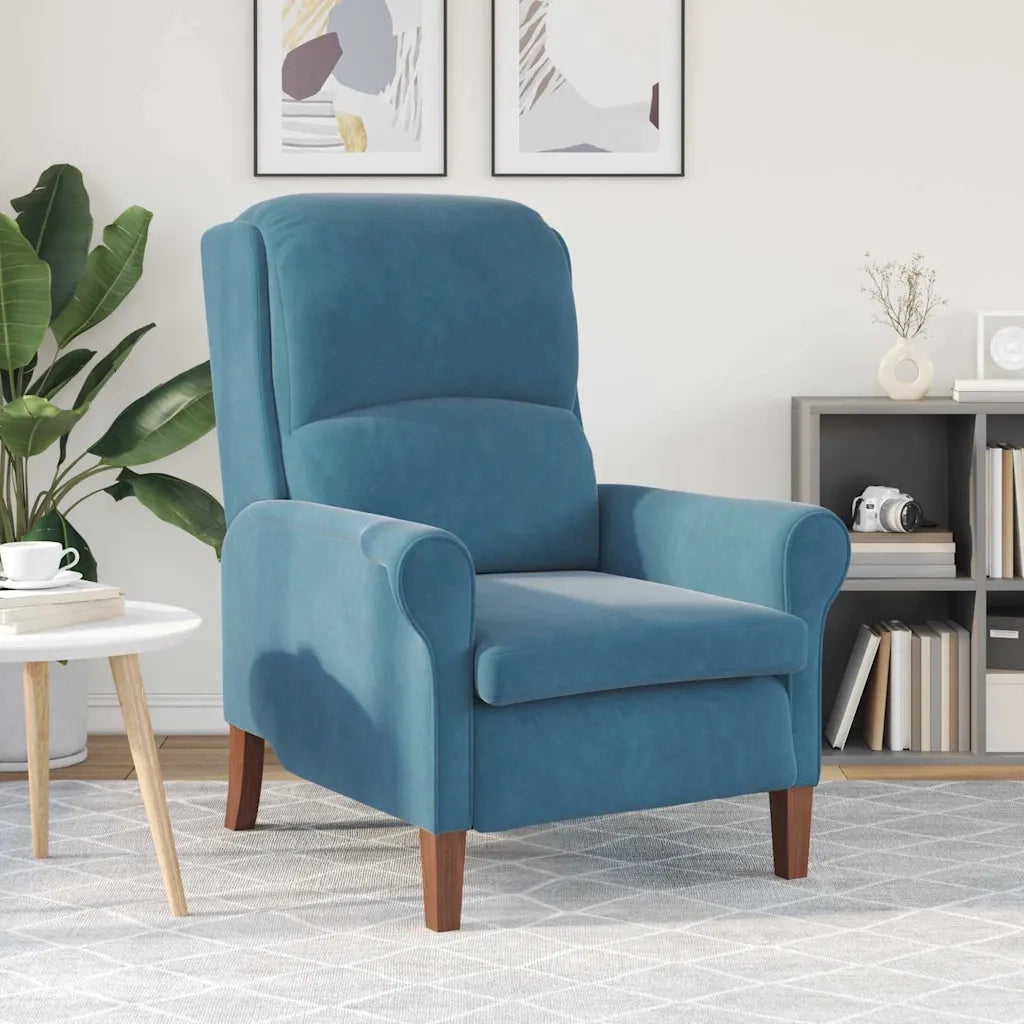 Poltrona | Sedia Relax Blu Velluto