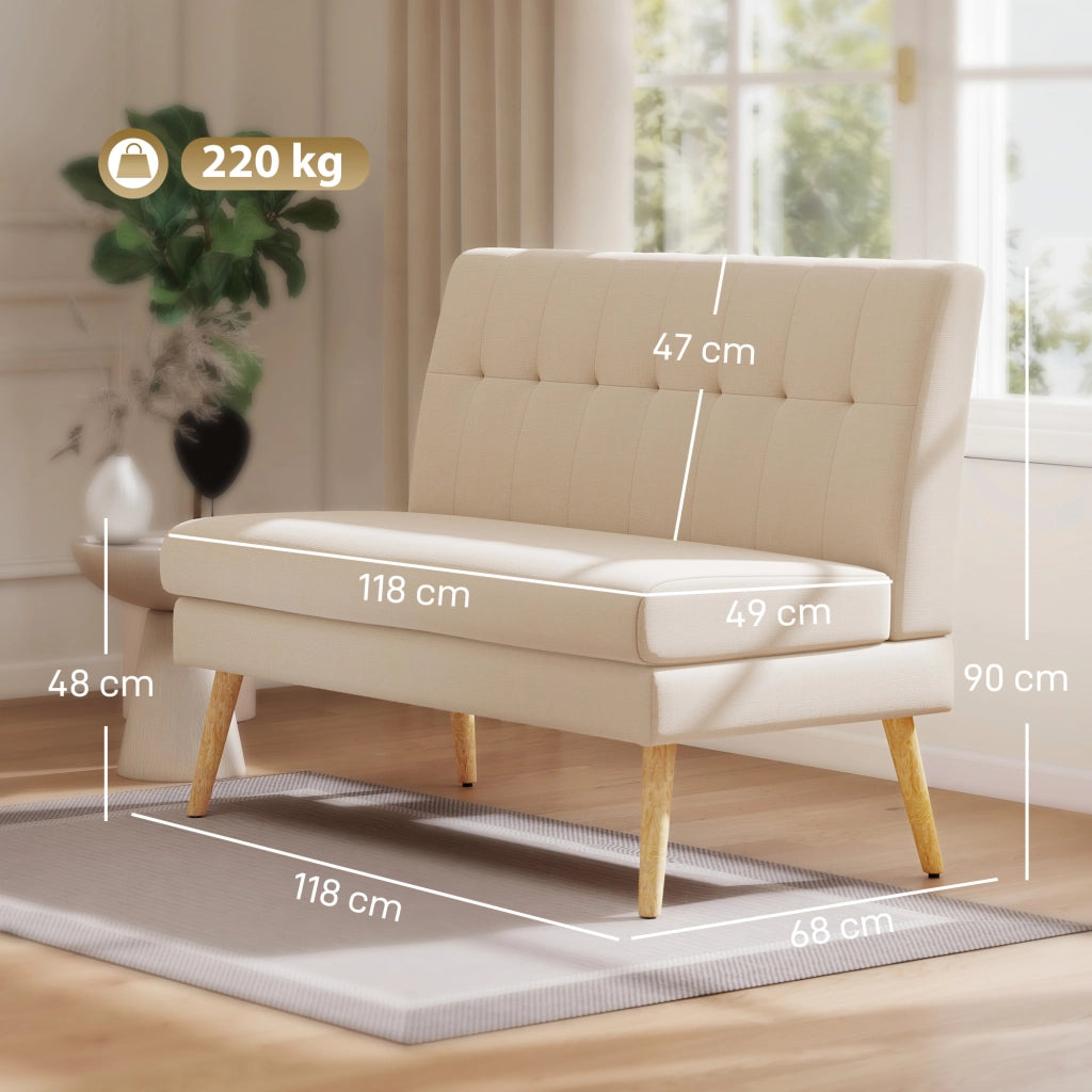 Divano 2 posti ¨C Minimal ¨C beige, tessuto, 80x90
