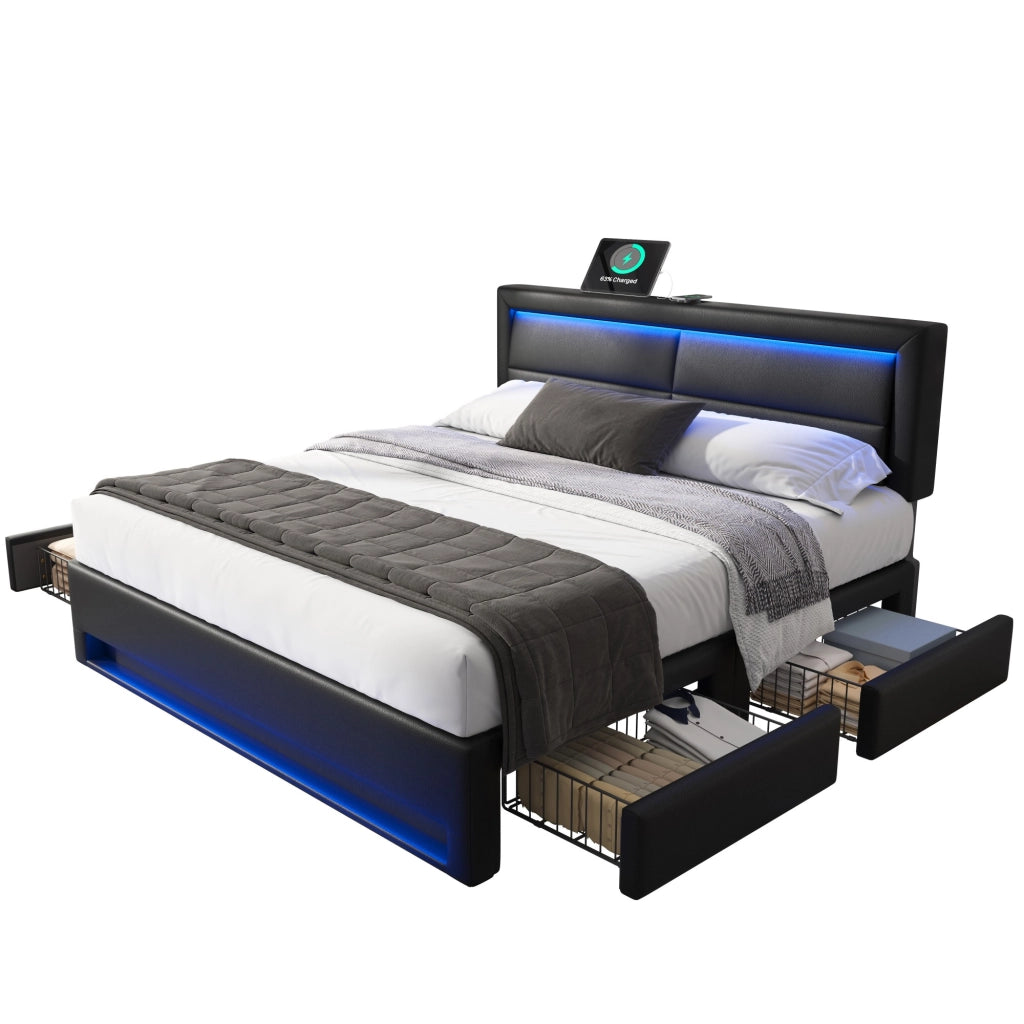 letto capitonné pu nero 140 x 190 cm