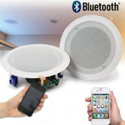 Trade Shop - Coppia Casse Acustiche 21cm Bluetooth Incasso Filodiffusione Negozi Cassa 20w -