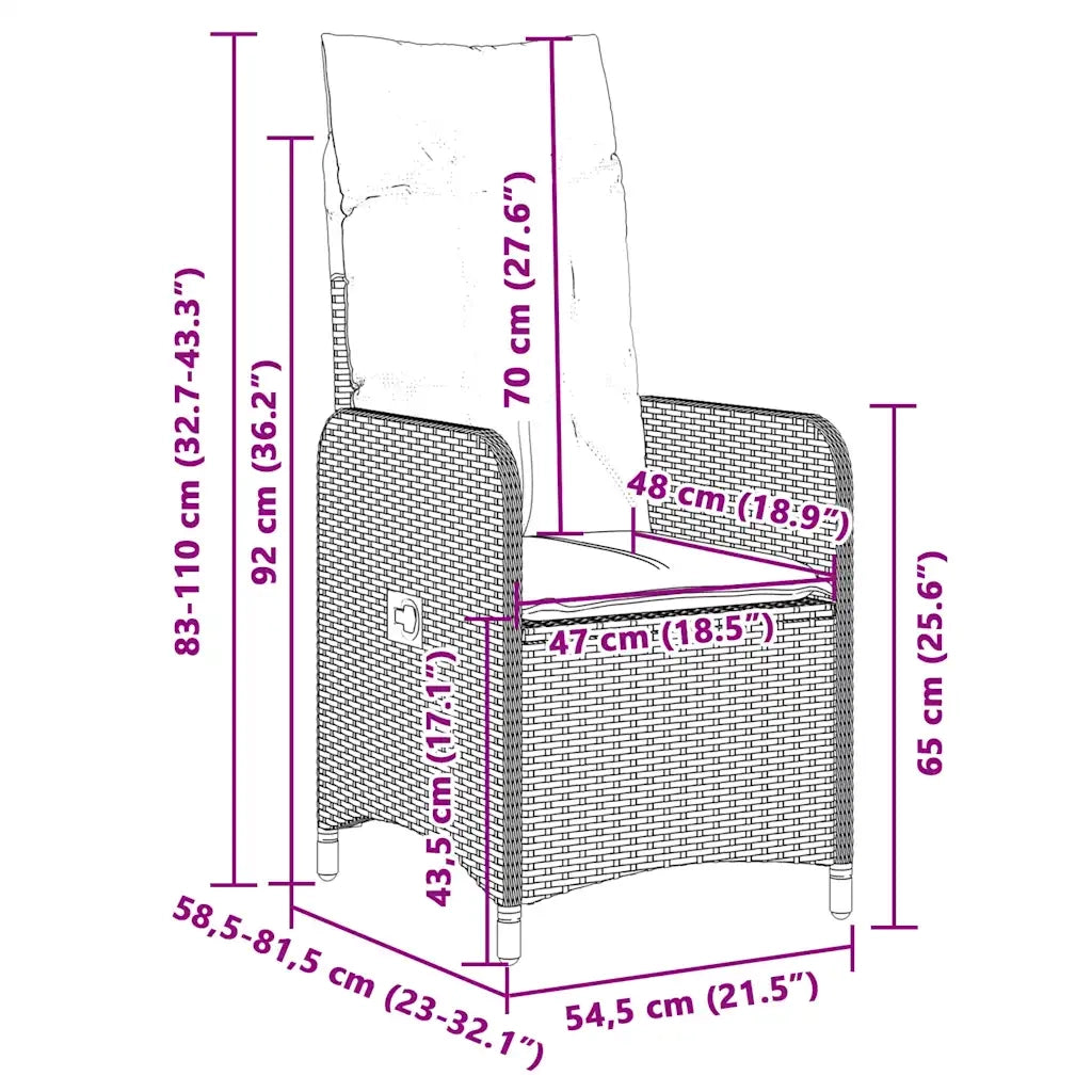 Set Bistrò da Giardino 5 pz con Cuscini in Polyrattan Grigio 3277020