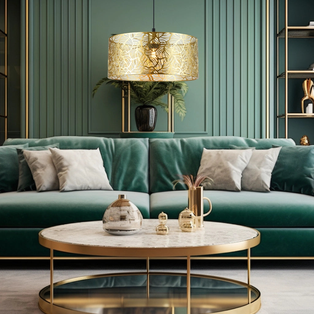 Lampada sospesa Milagro Blossom E27 oro/nero metallo Ø40