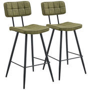 Set di 2 sgabelli da bar in similpelle verde FERNAND