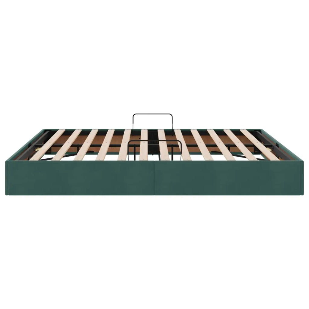 Letto ottomano Verde Scuro 160 x 200 cm Velluto 3442895