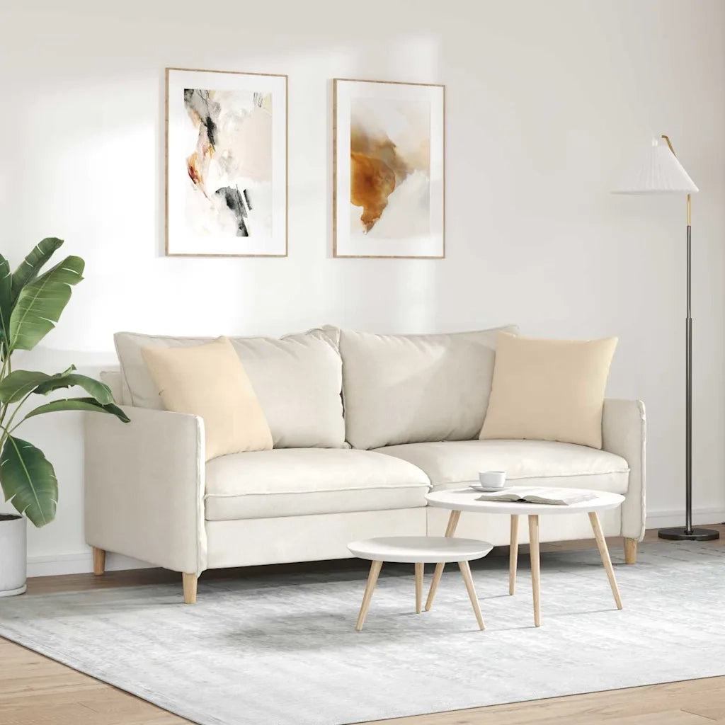 Cuscini da Divano 2 pcs Crema 45 x 45 cm Tessuto 42013944