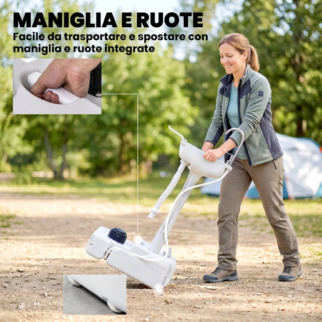 Lavabo Portatile con Ruote ¨C Minimal ¨C Grigio 51x33.5x103 cm