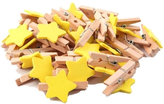 Mini Clips in Legno - 50 Stuks - Fotoclips Colorati - Decorazione Artigianale - Dimensioni 3 x 0,4 cm - Clips Decorative