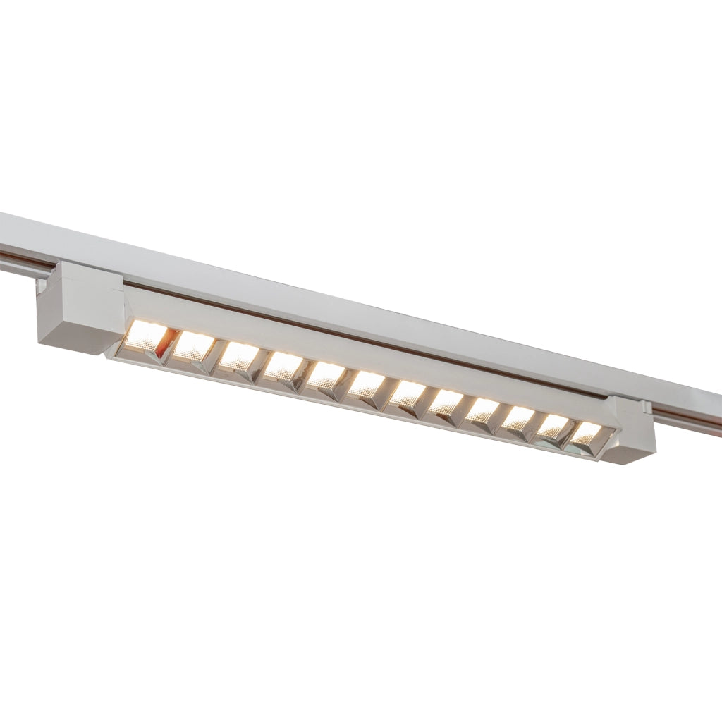 Faretto binario track monofase barra 12 LED 26W resa 312W luce spot orientabile interni negozio 230V BIANCO LUCE 6000K