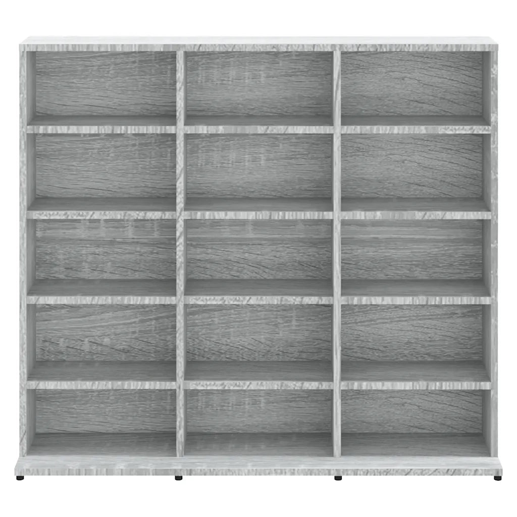 Mobile porta CD multifunzionale per soggiorno/ufficio 100 x 23 x 89,5 cm legno composito grigio 02_0048171