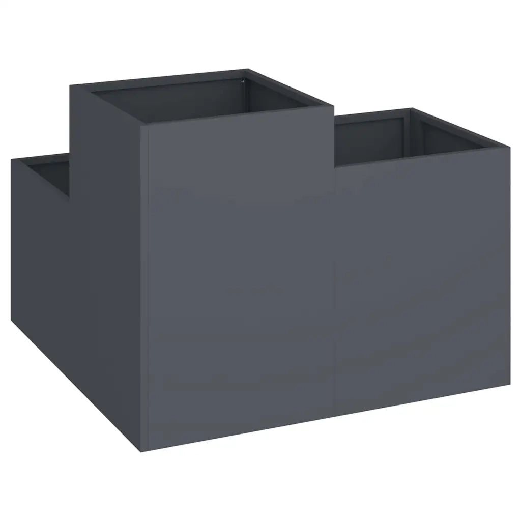 Vaso da giardino Antracite 100 x 100 x 60 cm Acciaio 865864