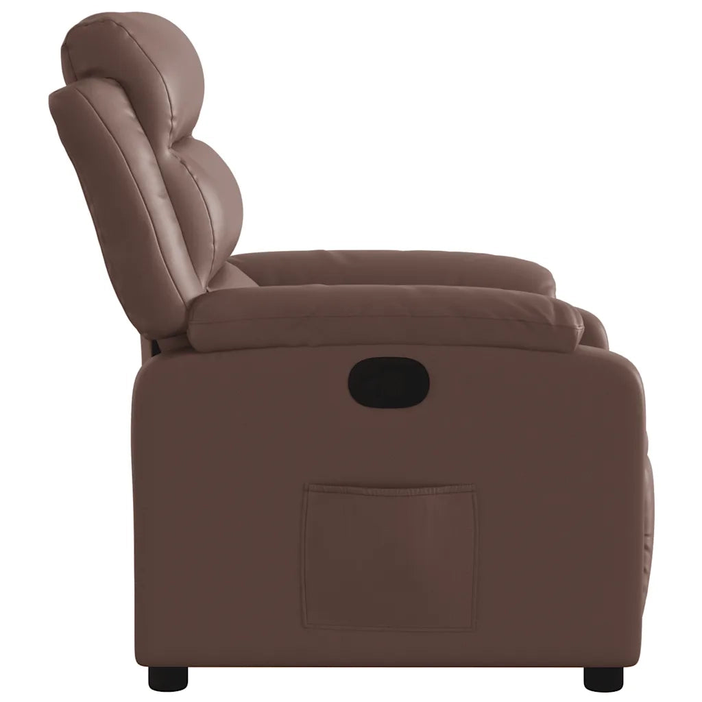 Poltrona Reclinabile Marrone in Similpelle 373488