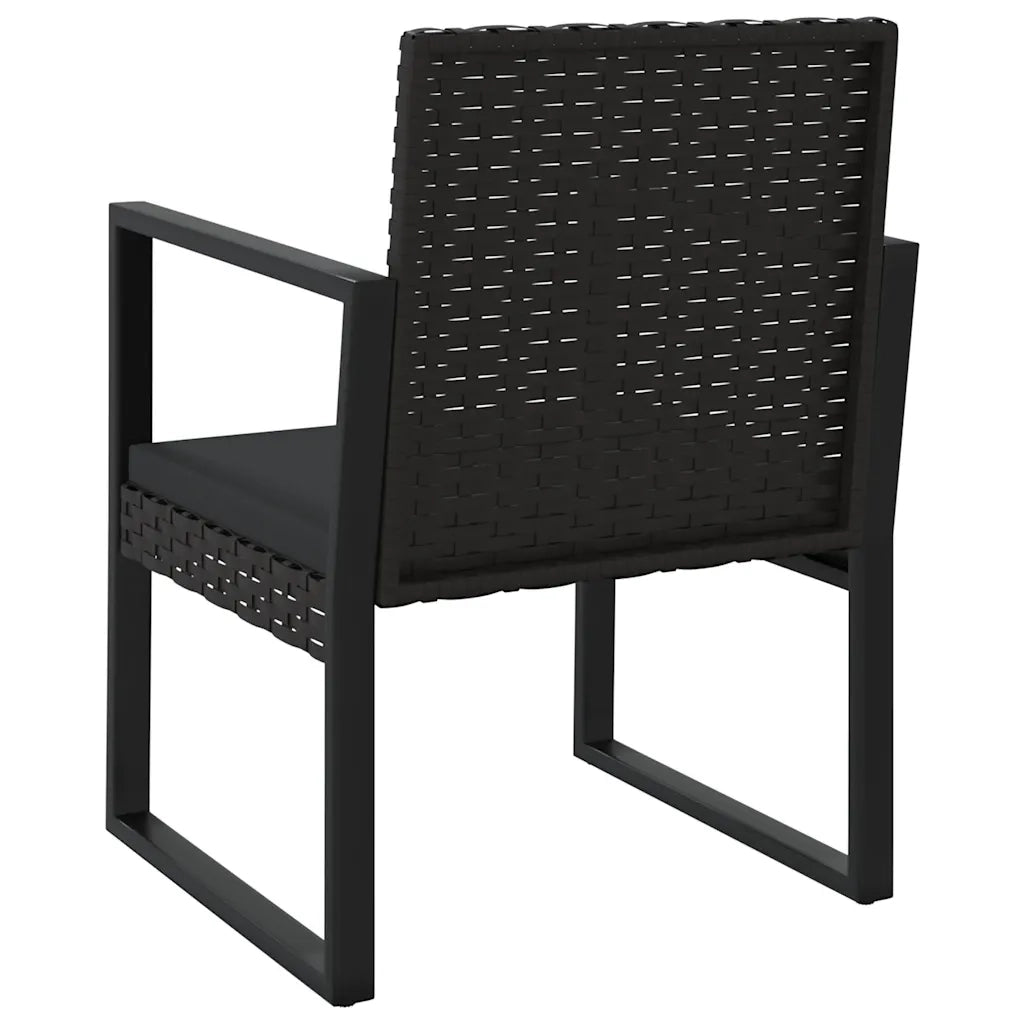 Set Divani da Giardino 3 pz | Set Salotto da Giardino con Cuscini Nero in Polyrattan