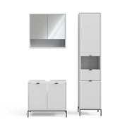 Vicco Set di mobili per il bagno  Bianco 3 parti, con colonna