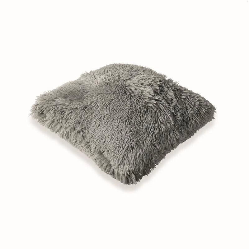 GLAM CUSCINO ARREDO IN ECOPELLICCIA 45 X 45 GRIGIO CHIARO