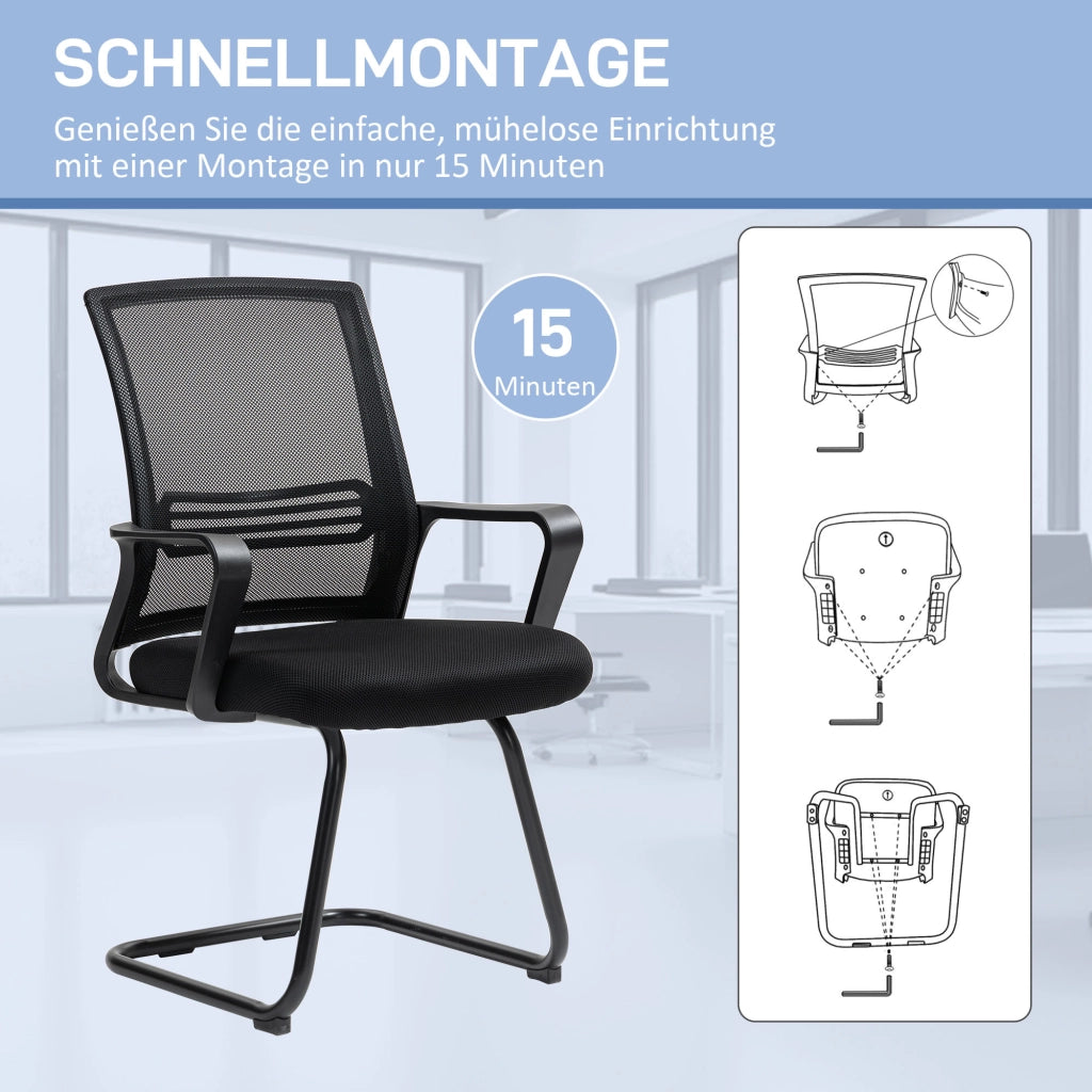 Sedia ergonomica ¨C zephmum ¨C rete, schiuma, gambe in metallo, nero