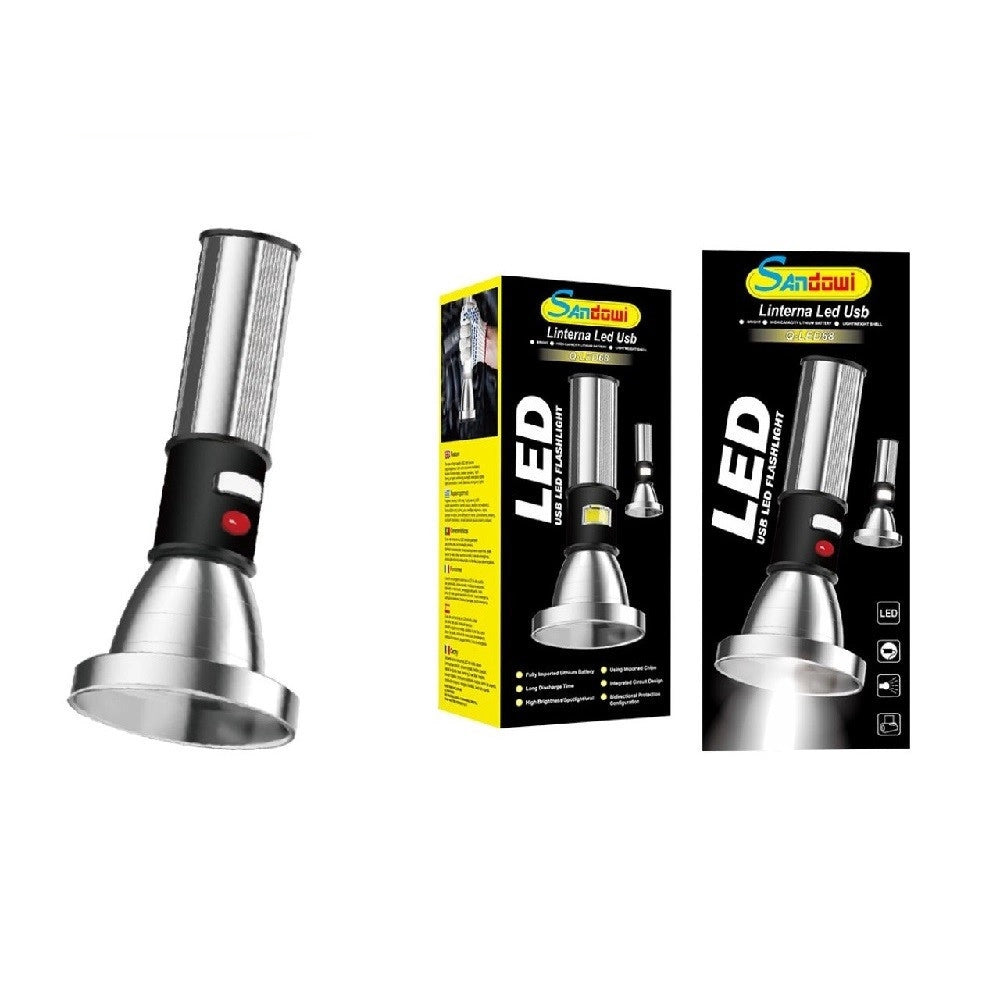 Trade Shop - Torcia Usb Luce Led Lanterna Accessorio Per Casa Cantine Per Emergenze Q-led68 -