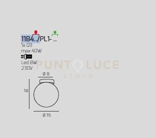 PLAFONIERA CROMO 1 LUCE VETRO BRONZO 1184CR-PL1-BR