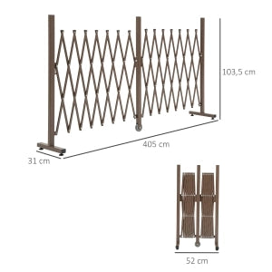 DESMIU Cancello a Forbice Estensibile per Giardino, Terrazza e Balcone, in Alluminio, Marrone Scuro