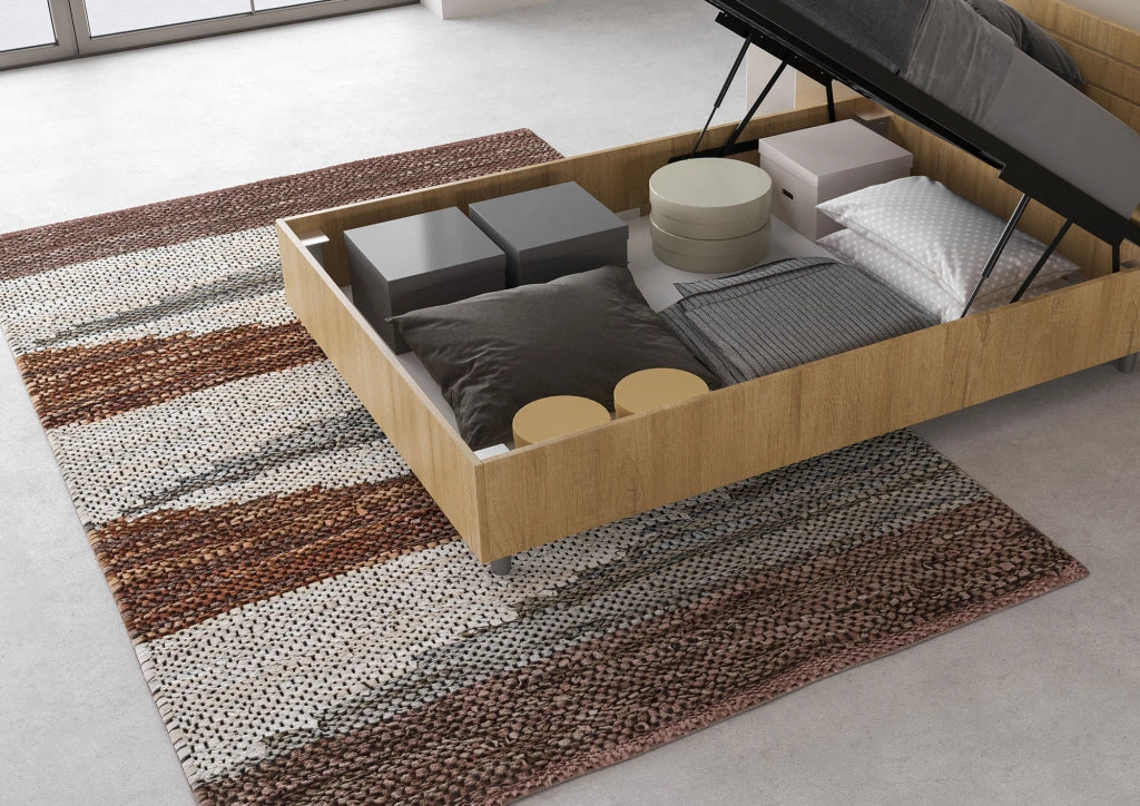 BS COM Letto una piazza e mezza contenitore 120x190 testata dritta con doghe quercia