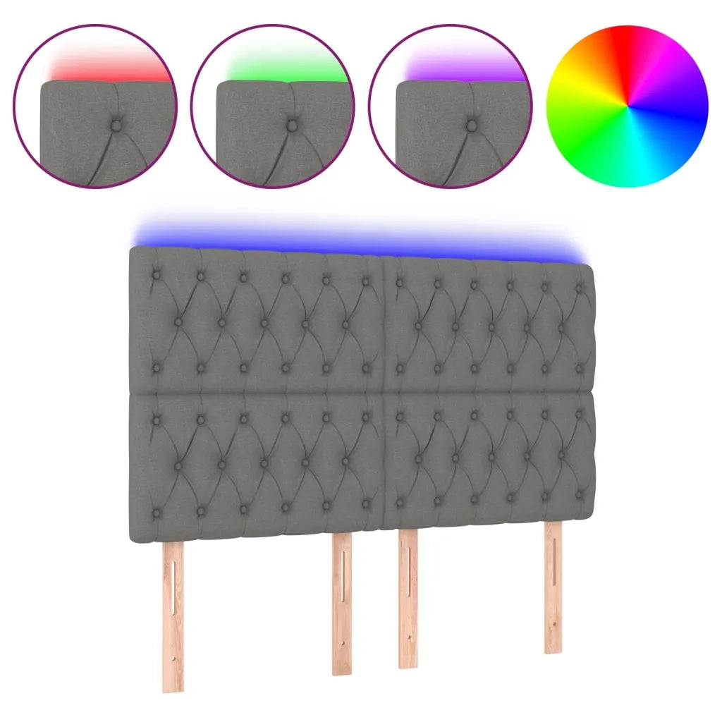 Testiera a LED-Testata con LED GrigioScuro 160x7x118/128cm inTessuto