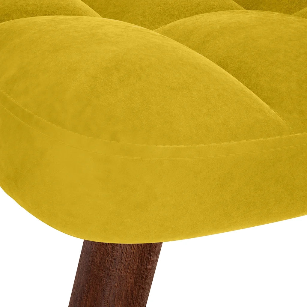 Poltrona Relax con Sgabello in Velluto Giallo 4016828