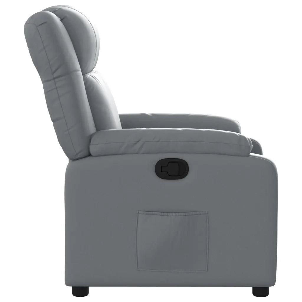 Poltrona Reclinabile Grigia in Similpelle 373525