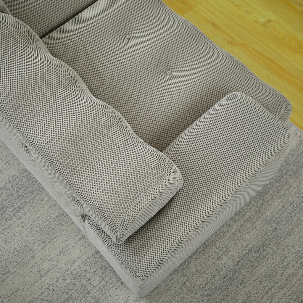 Divano 2 Posti Cloud con Braccioli Larghi e Bottoni ¨C MINIMAL ¨C Grigio