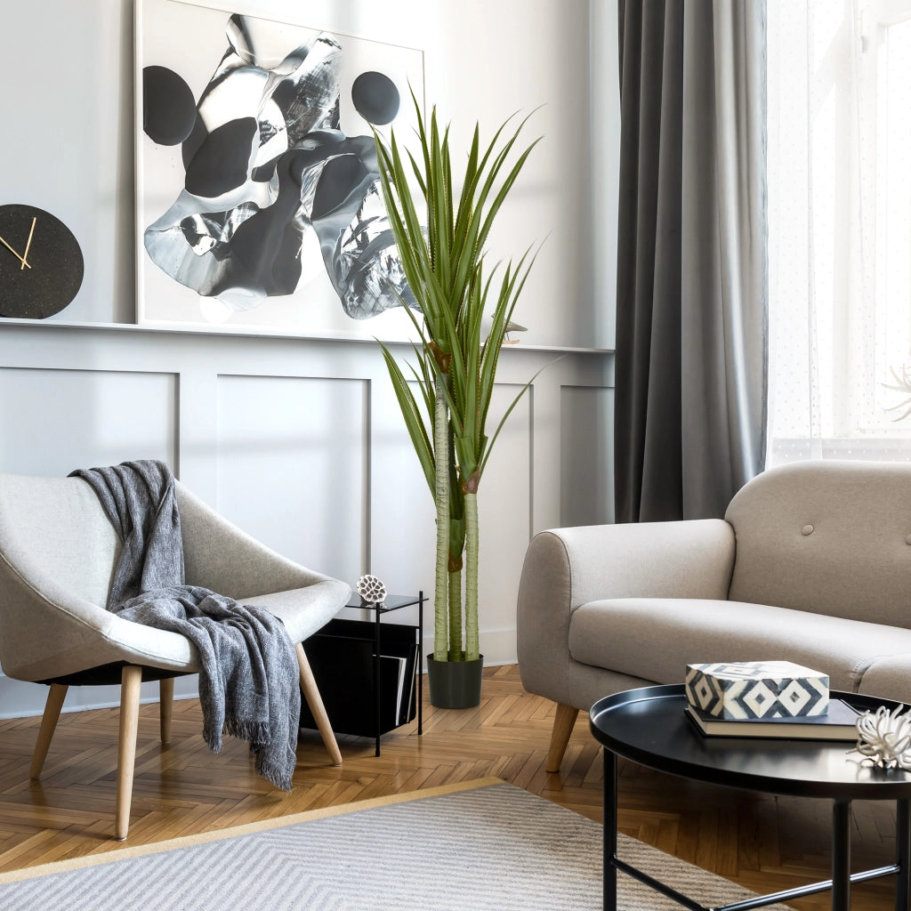 Pianta Artificiale Yucca ¨C Minimal ¨C 190 cm, Vaso PEVA e Cemento