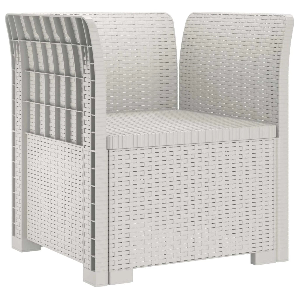Poltrona a 1 Posto con Cuscini Aspetto Rattan PP Bianco 8011879