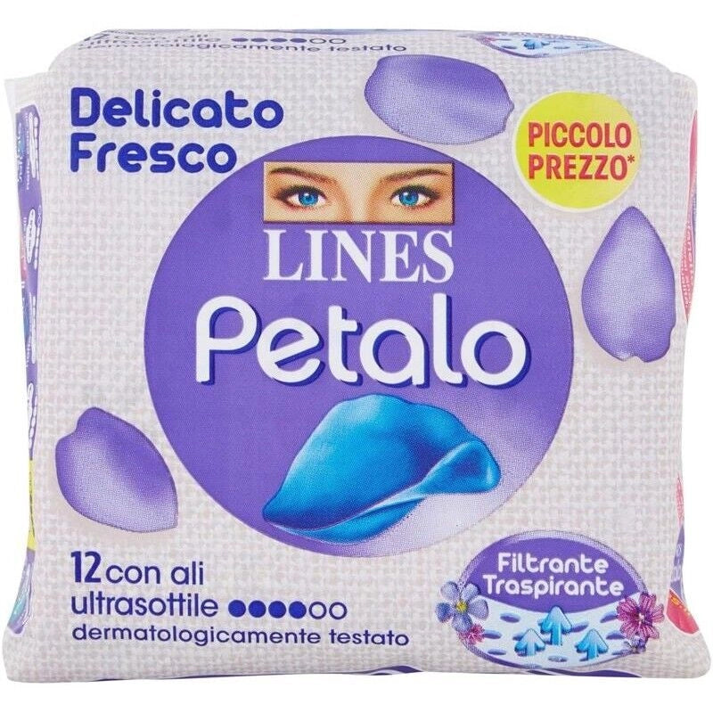 LINES PETALO BLU ASSORBENTI CON ALI ESSENZA FLOREALE 12PZ