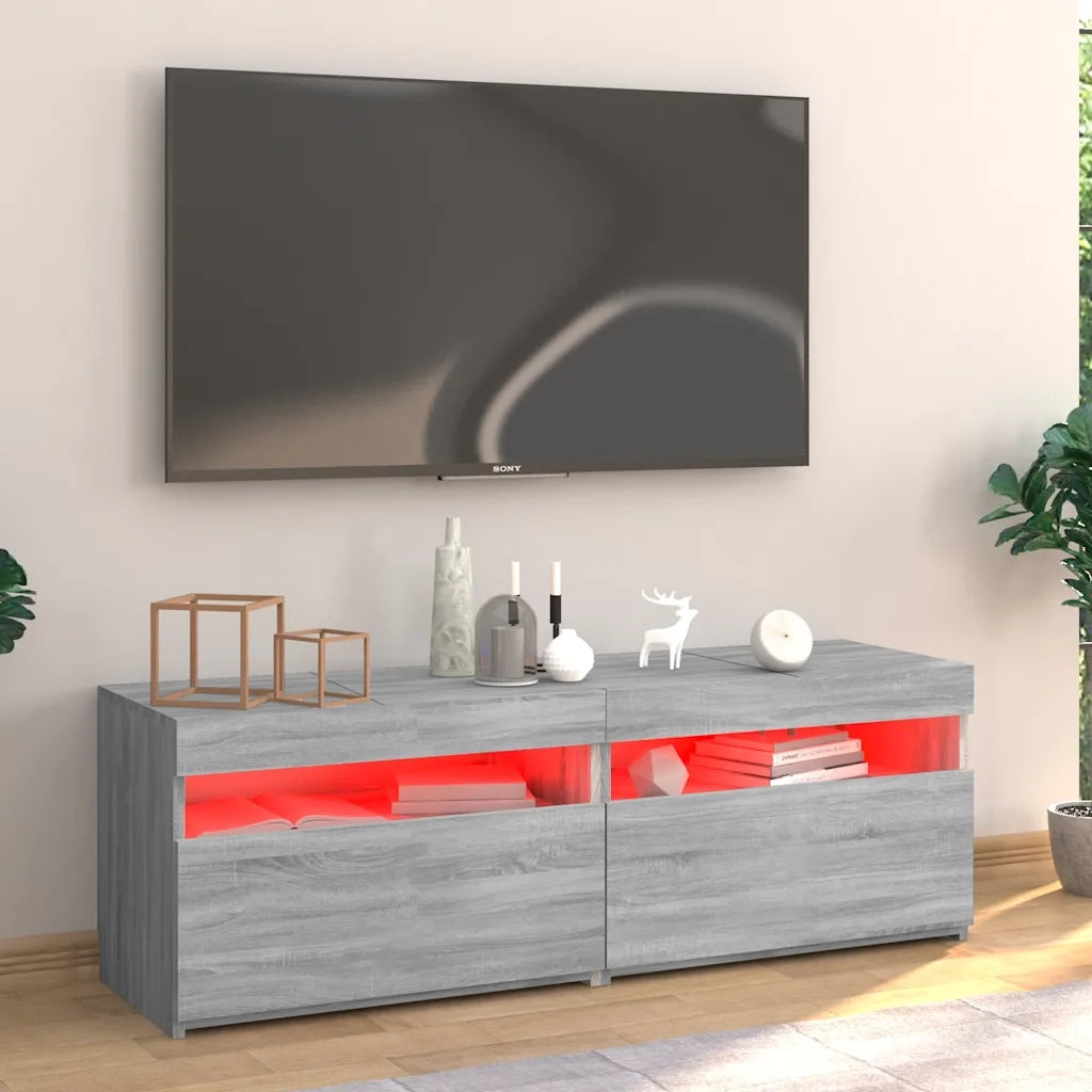 Mobile Porta TV con Luci LED-Mobile per TV-Credenza TV Grigio Sonoma 120x35x40 cmcm 747280