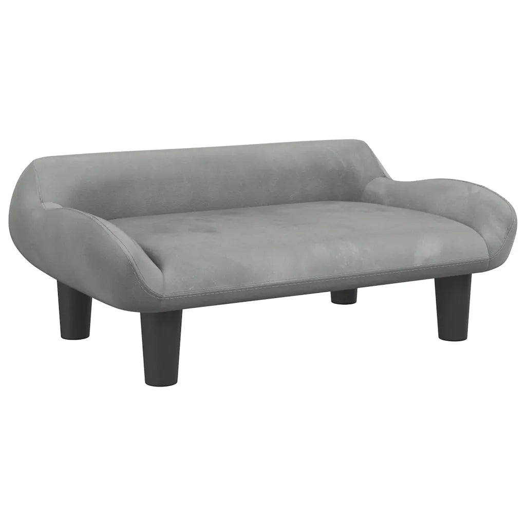 Divano per Bambini-Sofa-Divanetto Grigio Chiaro 70x40x24 cm in Velluto