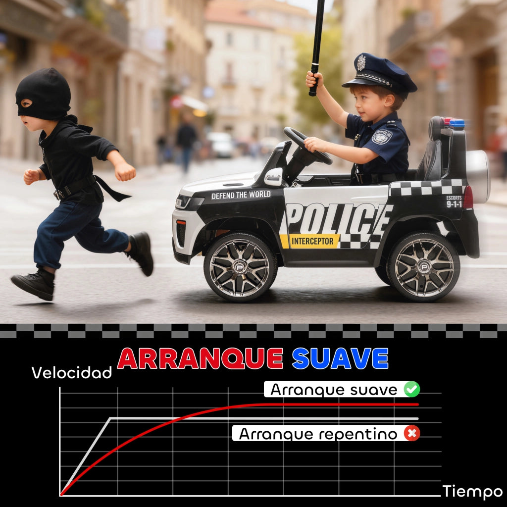 Auto Polizia Elettrica per Bambini ¨C Minimal ¨C Bianco