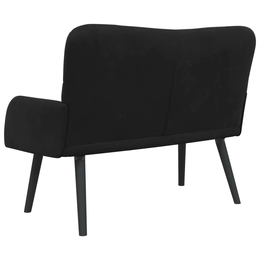 Sofa a Due Posti Nero 115 x 61 x 87 cm Velluto 42028945