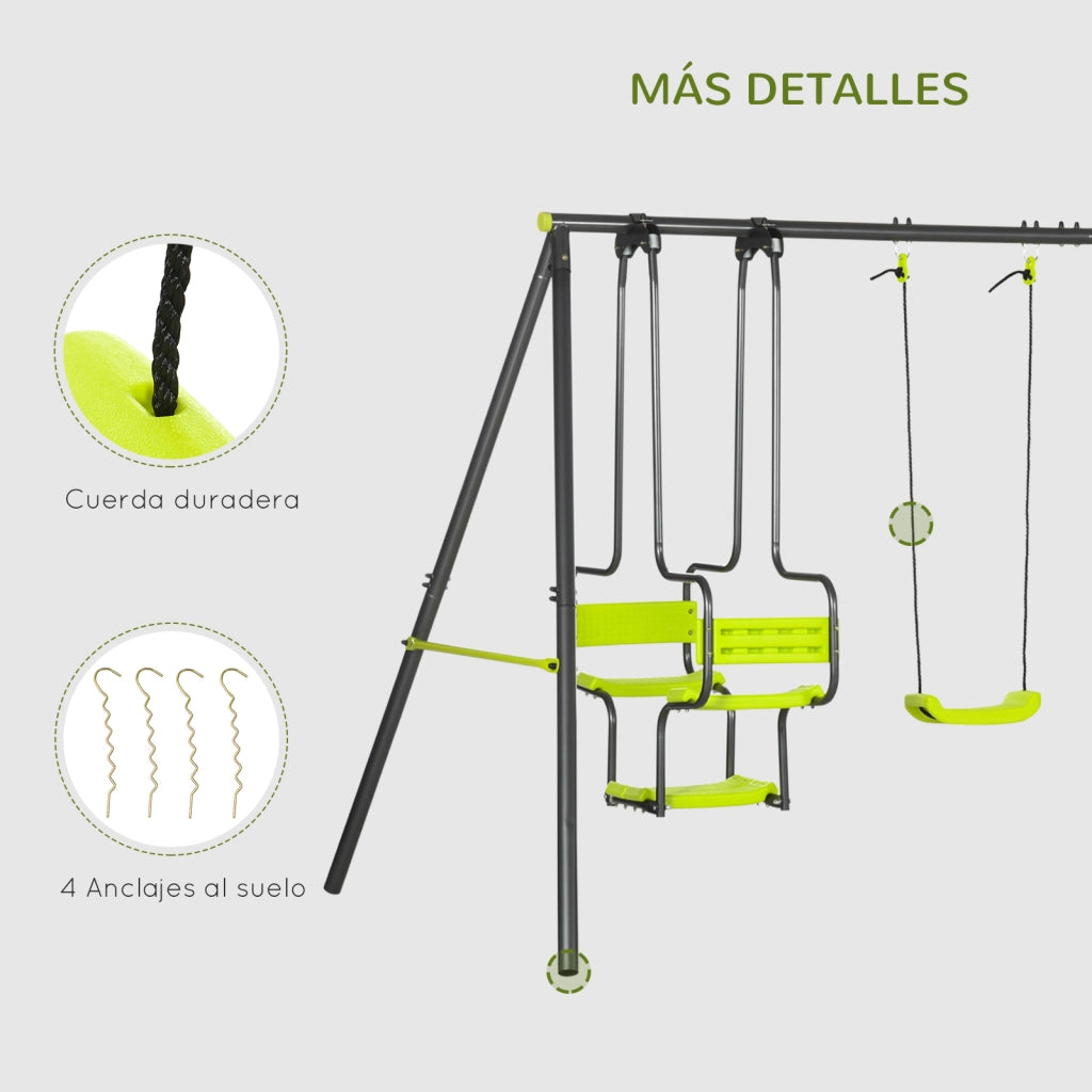 Altalena per Bambini ¨C Minimal ¨C Verde 355x184x186 cm