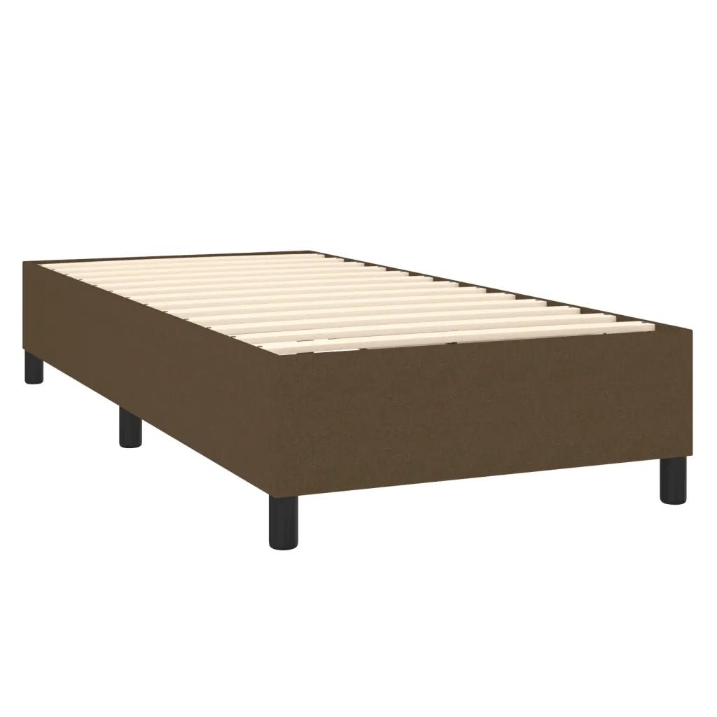 Giroletto a Molle con Materasso Marrone Scuro 90x200 cm Tessuto 3128016