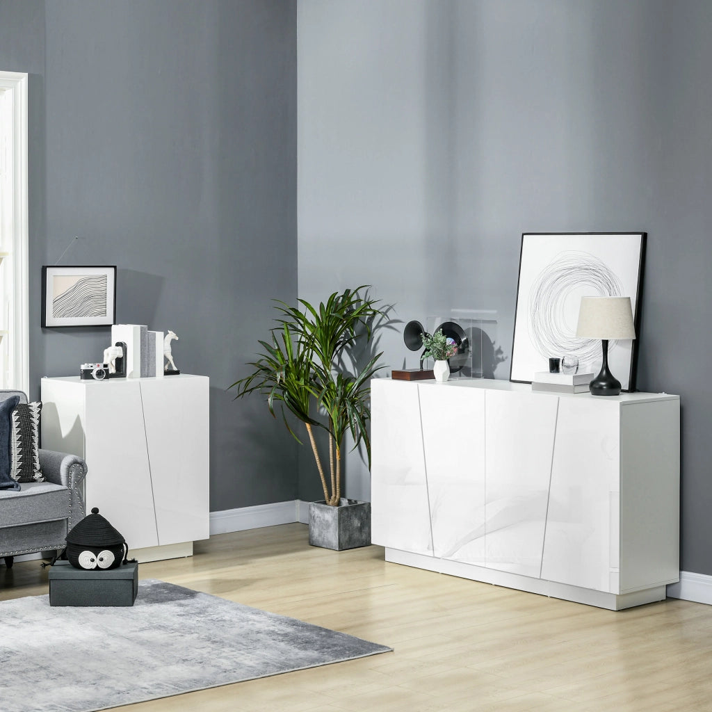Mobiletto Multiuso 5 Livelli Bianco con Ripiano Regolabile ¨C Minimal ¨C 150x40x88 cm