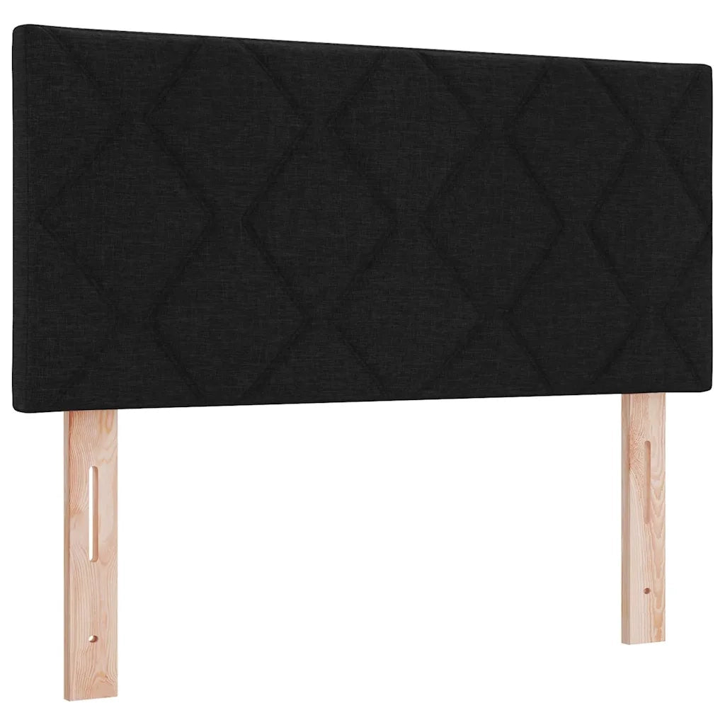 Letto a molle con materasso Nero 190 x 90 cm Poliestere